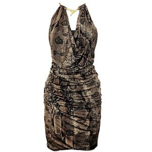 Roberto Cavalli Snake Printed Mini Dress